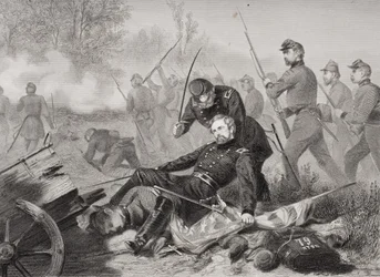 Tod von General Isaac Stevens (1818-62) während des Angriffs auf Chantilly, Virginia 1862
